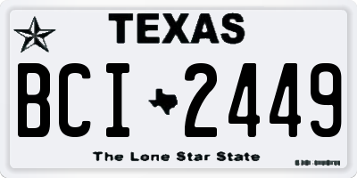 TX license plate BCI2449