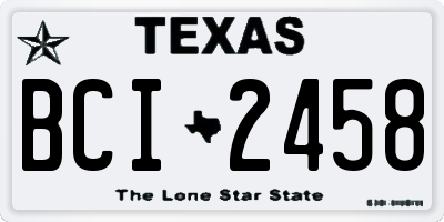 TX license plate BCI2458