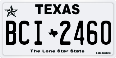 TX license plate BCI2460