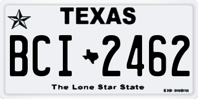 TX license plate BCI2462