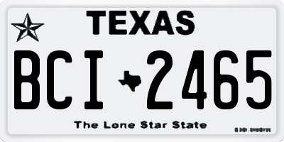 TX license plate BCI2465