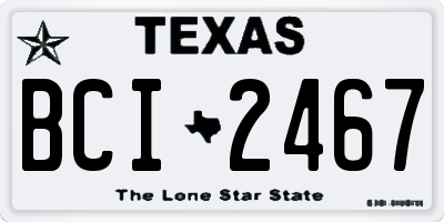 TX license plate BCI2467