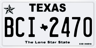 TX license plate BCI2470