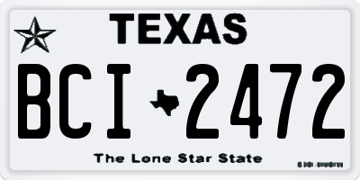 TX license plate BCI2472