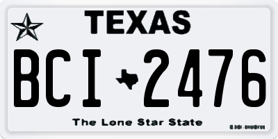 TX license plate BCI2476