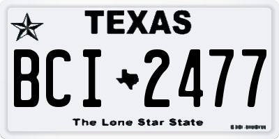 TX license plate BCI2477
