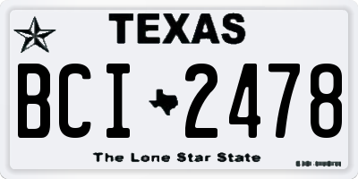 TX license plate BCI2478