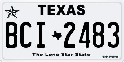 TX license plate BCI2483