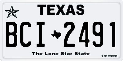 TX license plate BCI2491
