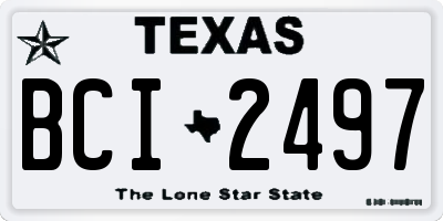 TX license plate BCI2497