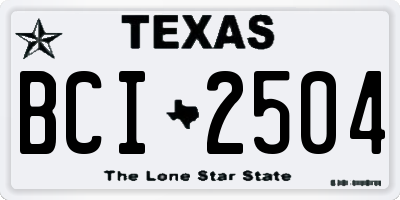 TX license plate BCI2504