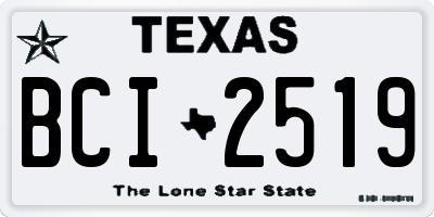 TX license plate BCI2519