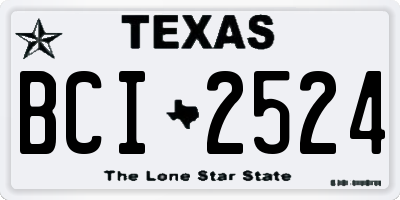 TX license plate BCI2524