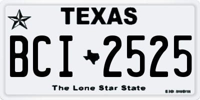 TX license plate BCI2525