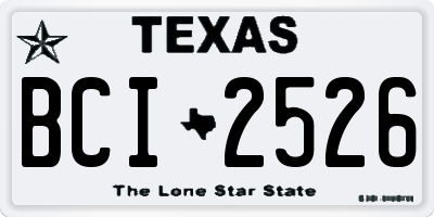 TX license plate BCI2526