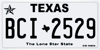 TX license plate BCI2529