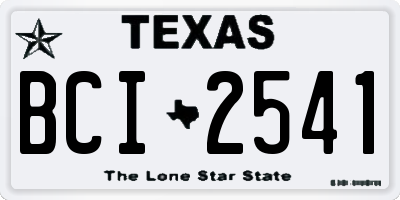 TX license plate BCI2541
