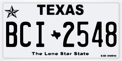 TX license plate BCI2548