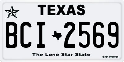 TX license plate BCI2569