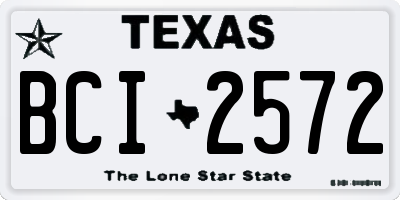 TX license plate BCI2572