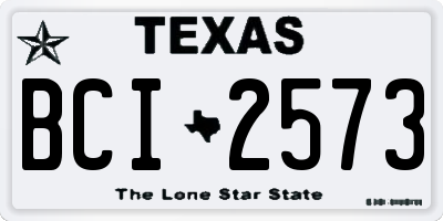 TX license plate BCI2573