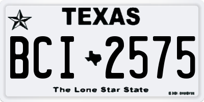 TX license plate BCI2575