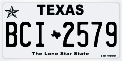 TX license plate BCI2579