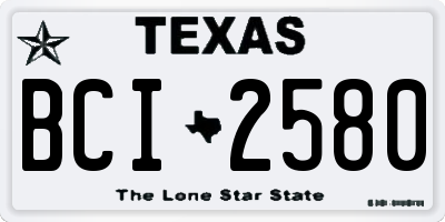 TX license plate BCI2580