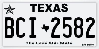 TX license plate BCI2582