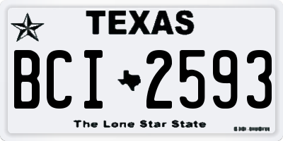 TX license plate BCI2593