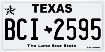 TX license plate BCI2595