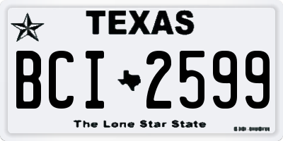 TX license plate BCI2599
