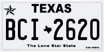 TX license plate BCI2620