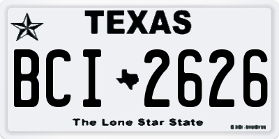 TX license plate BCI2626