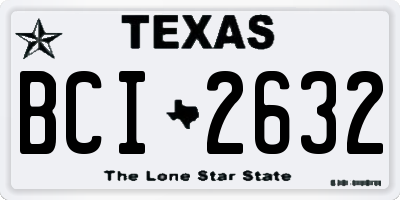TX license plate BCI2632