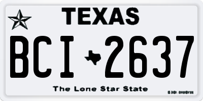 TX license plate BCI2637
