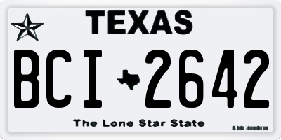 TX license plate BCI2642