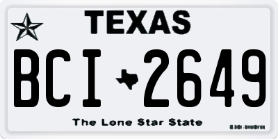 TX license plate BCI2649