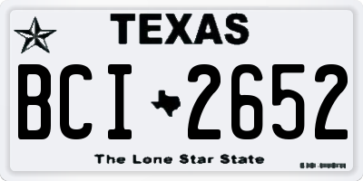 TX license plate BCI2652