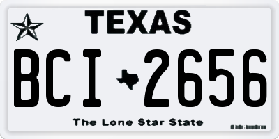 TX license plate BCI2656
