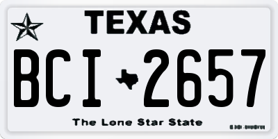 TX license plate BCI2657