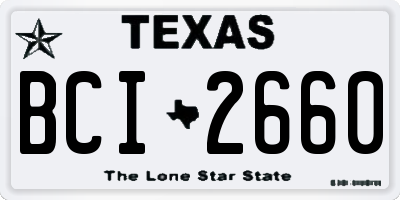 TX license plate BCI2660