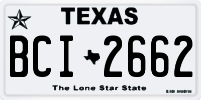 TX license plate BCI2662