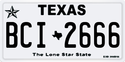 TX license plate BCI2666