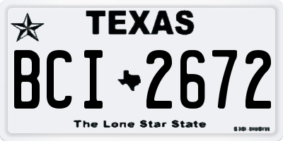 TX license plate BCI2672