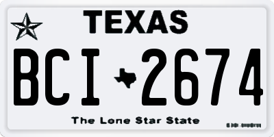 TX license plate BCI2674