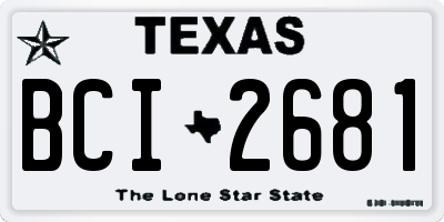 TX license plate BCI2681