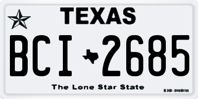 TX license plate BCI2685