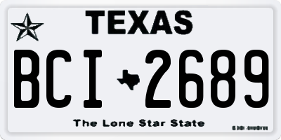 TX license plate BCI2689