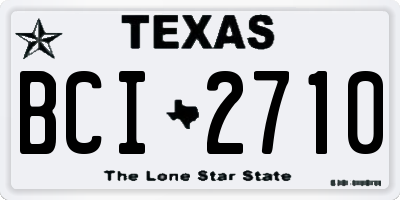 TX license plate BCI2710